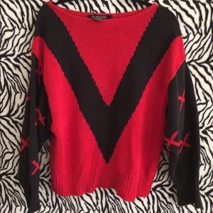 Vintage Black and Red Sweater